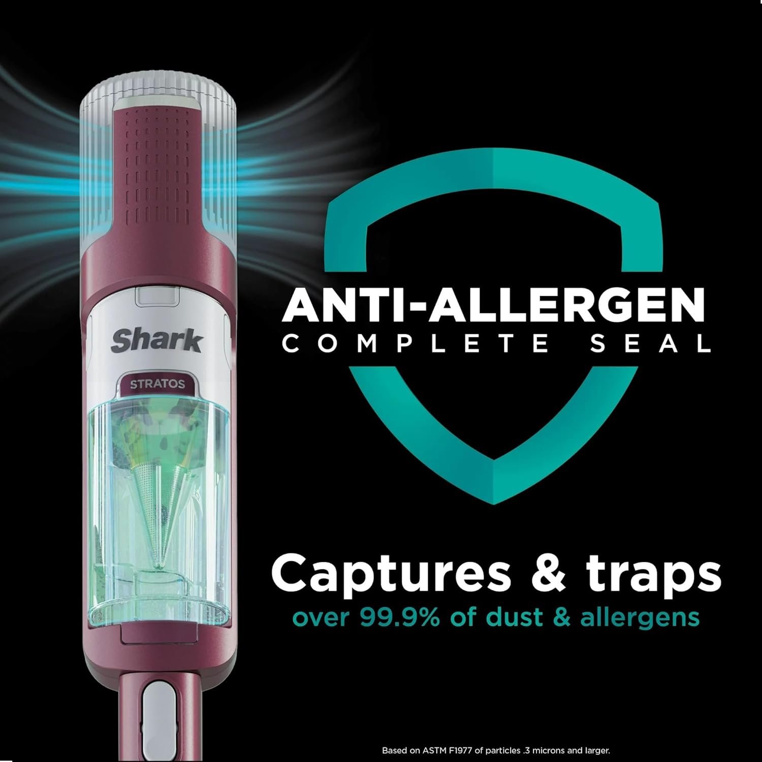 Shark HZ3000 Stratos Ultralight Corded Stick Vacuum with DuoClean PowerFins HairPro, Self-Cleaning Brushroll, & Odor Neutralizer Technology, Red Plum (Renewed) - Image 7