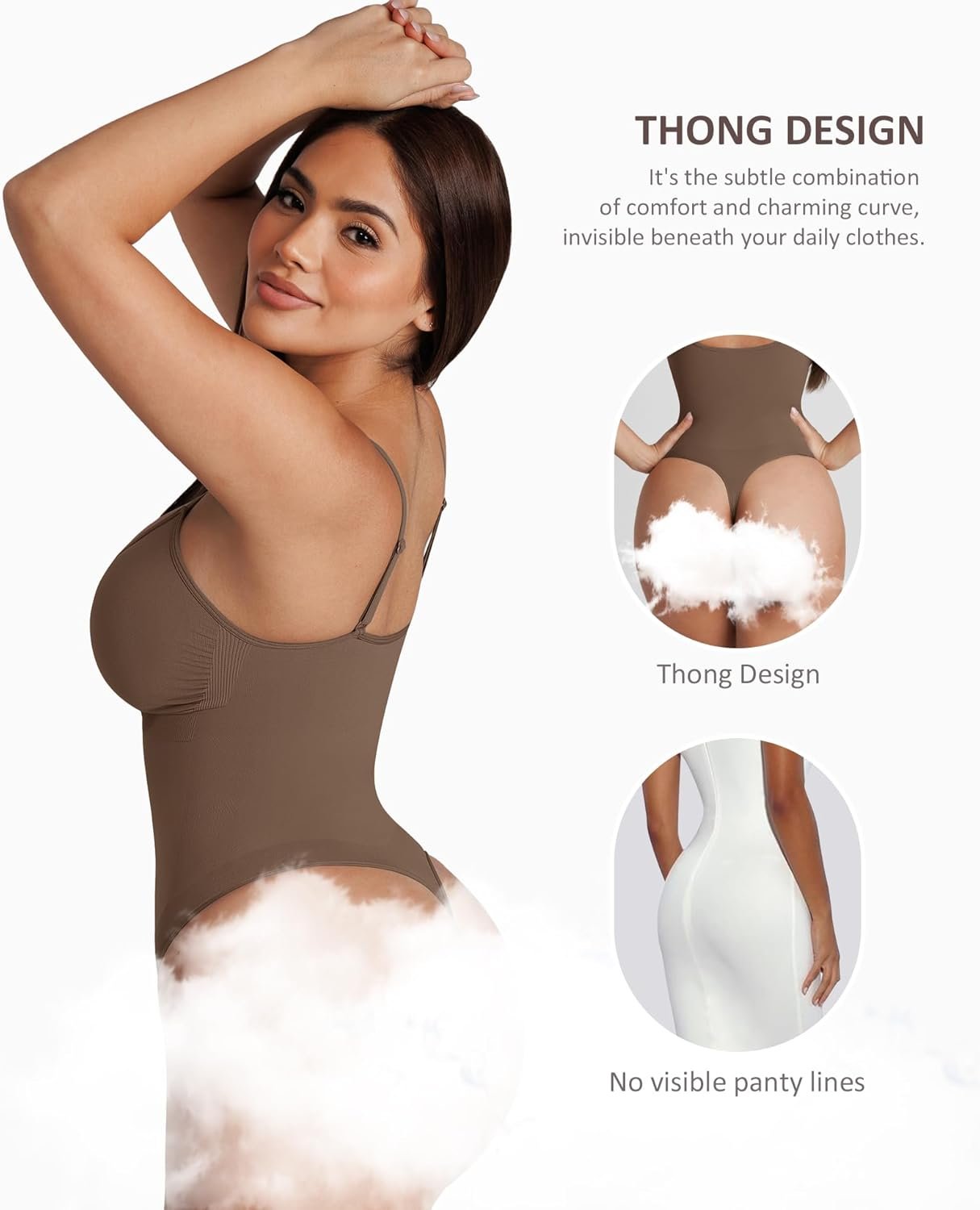 FeelinGirl Shapewear Bodysuit for Women Tummy Control Waist Bodysuit Thong Shapewear Body Shaper Going Out - Image 2