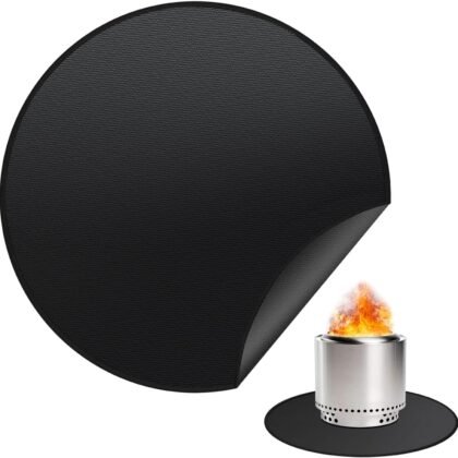 36" Fire Pit Mat for Solo Stove Bonfire, Round Fireproof Under Grill Mats for Outdoor Grill, Portable Camping Stove Mat for Solo Stove Accessories