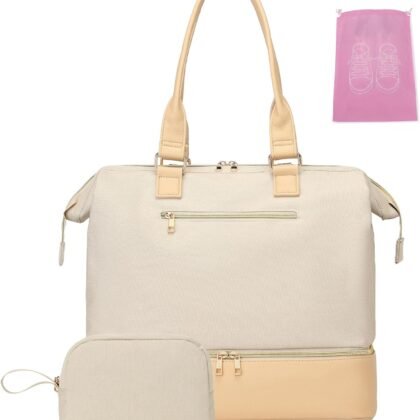 Weekender Bags for Women, Large Duffle Travel Tote Bag with Shoe Compartment,Personal Item Carry On Overnight Hospital Bag