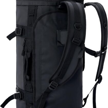 MIER Large Duffel Backpack Sports Gym Bag with Shoe Compartment, Heavy Duty and Water Resistant, Black, 60L