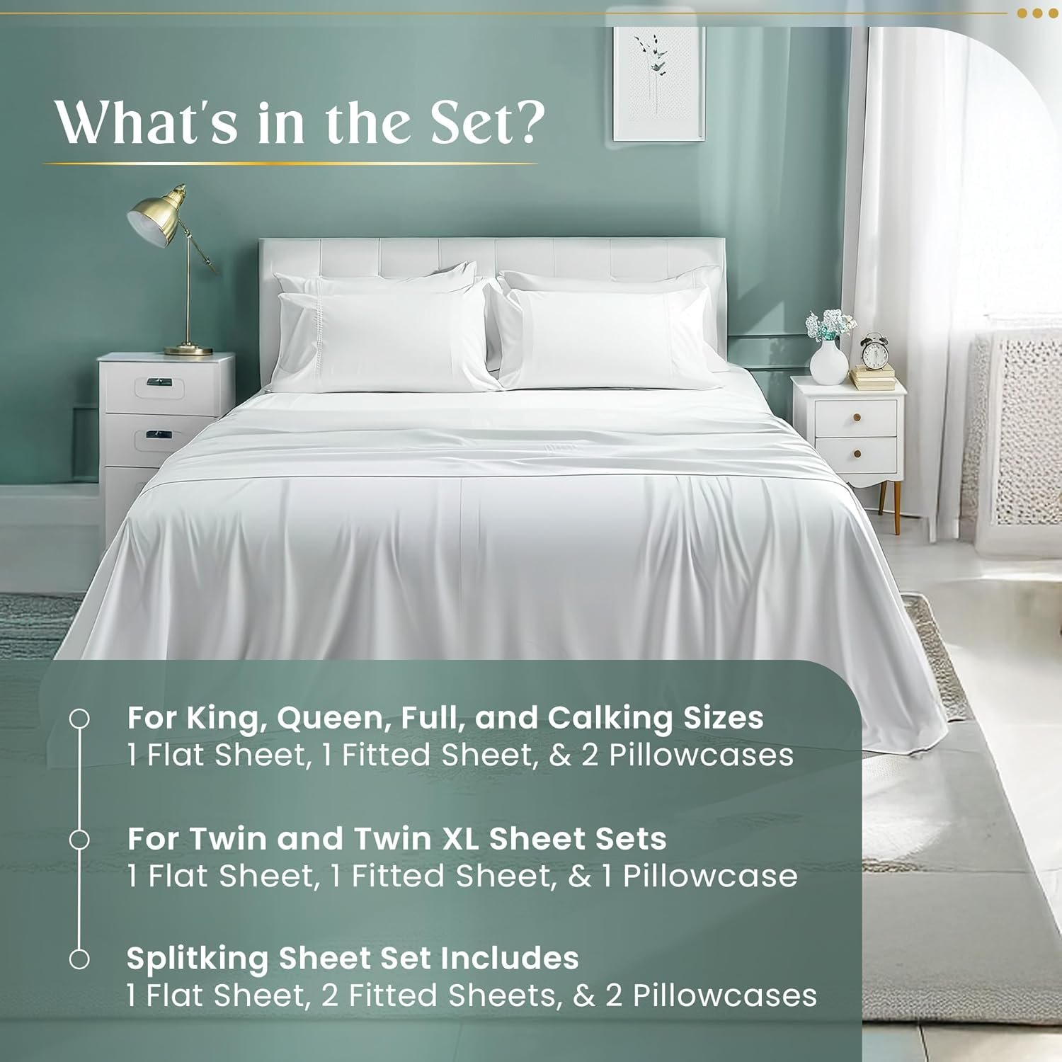 100% Egyptian Cotton Sheets Queen Size Bed Set, Deep Pocket Queen Sheet set, 800 Thread Count Cotton Bed Sheets, Naturally Cool Soft Breathable No Pill Elasticated Luxury White Bedding For All Seasons - Image 7