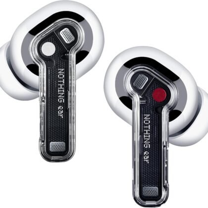 Nothing Ear Wireless Earbuds Bluetooth, 45dB Hybrid Smart ANC Earbuds, 11mm Deep Bass Boost, Hi-Res Audio with LDAC & LHDC 5.0, 6 Mics Call, 40.5H Playtime with Fast Charging Case, ChatGPT Supported