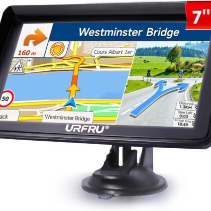 7-Inch GPS Navigator for Car Truck RV Pickup, 2025 Offline Map with Free Updates Lifetime, Big HD Touchscreen, Satallete Navigation, Voice Guidance, Speed & Traffic Alerts, Custom Truck Routing