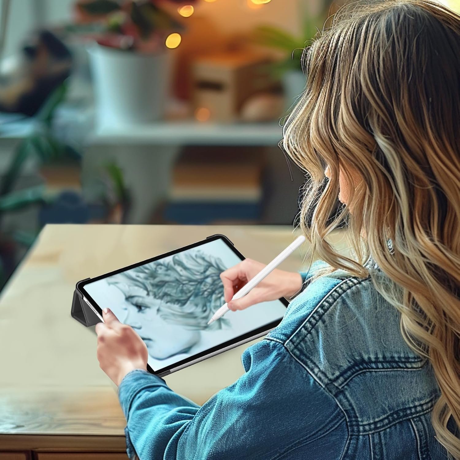 ProCase for iPad Air 13 Inch Case M3 2025/M2 2024, Slim Smart Cover iPad 13 Air M3 M2 Case with Translucent Hard Shell Back, Supports Touch ID, Auto Wake/Sleep -Black - Image 6