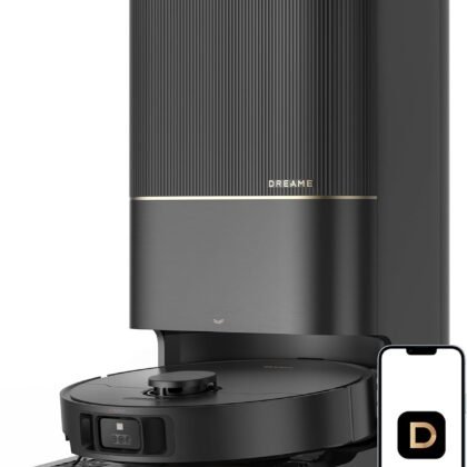 DREAME X40 Ultra Robotic Vacuum with Removable & Liftable Mop, 12,000Pa Suction, Side Brush Extensive Cleaning, 158°F Mop & Washboard Self Cleaning, Auto-Empty, Auto Refill, liftable Brushes