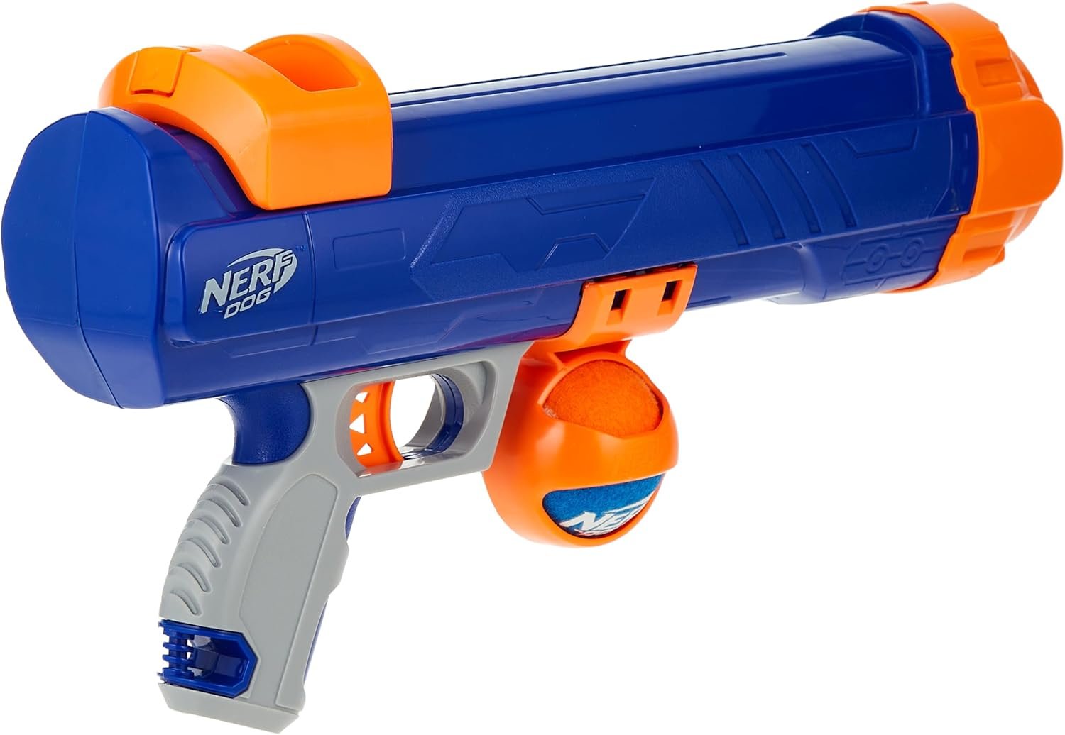 Nerf Dog Tennis Ball Blaster Dog Toy Blue/Orange, 16 Inch Compact Blaster with 1 Ball - Image 4