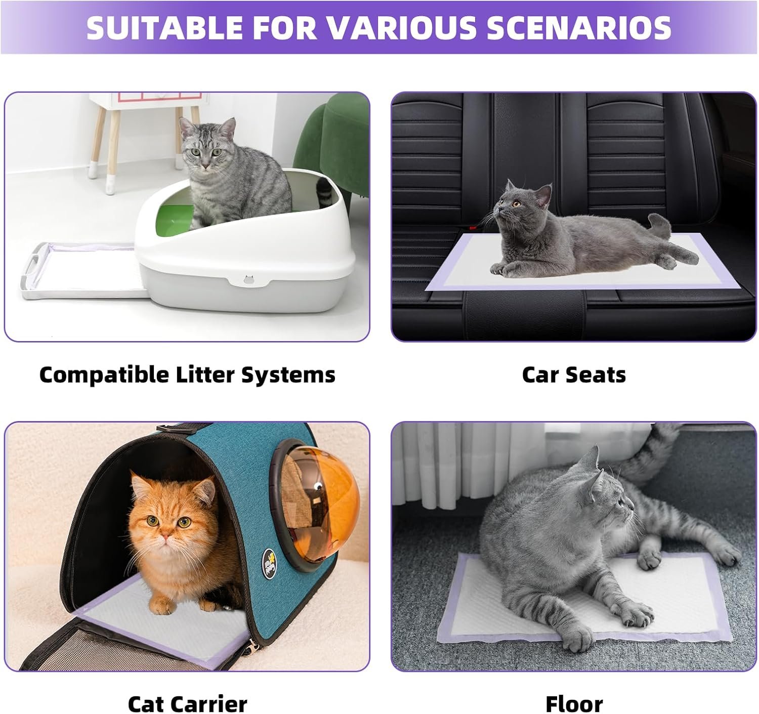 IMMCUTE Cat Pads 16.9" X 11.4", 30 Ct | Pee Pads for Cats | Thickened 6-Layer Super Absorbent Pads | Pee Pads for Tidy Cats Breeze Litter System | Cat Pee Pads - Image 8