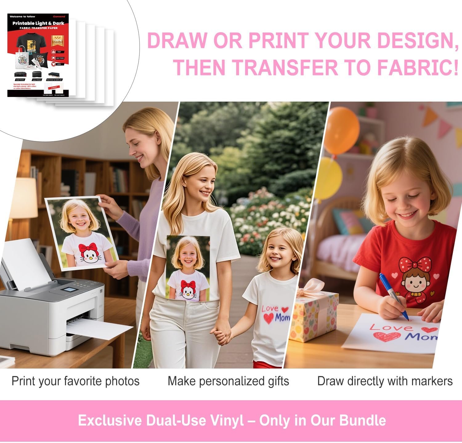 Convend The All-in-One Accessories and Supplies Bundle for Xtra-103Pcs Starter Kit with Weeding Tools, HTVs, Permanent Vinyl, Transfer Paper, LED Light Pad, Paper Cutter for Crafting Projects - Image 3