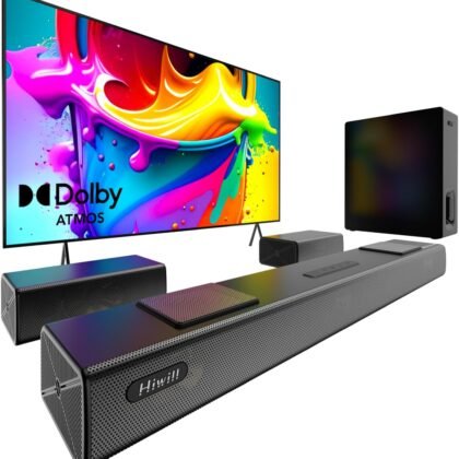 Hiwill Enhanced 5.1.2ch Dolby Atmos Soundbar, Home Theater Surround Sound System for TV, Sound Bar for Smart TV with 6.5" Subwoofer, 2 rear and 2 up-firing drivers, 2 side-firing tweeters, Nimbus A512