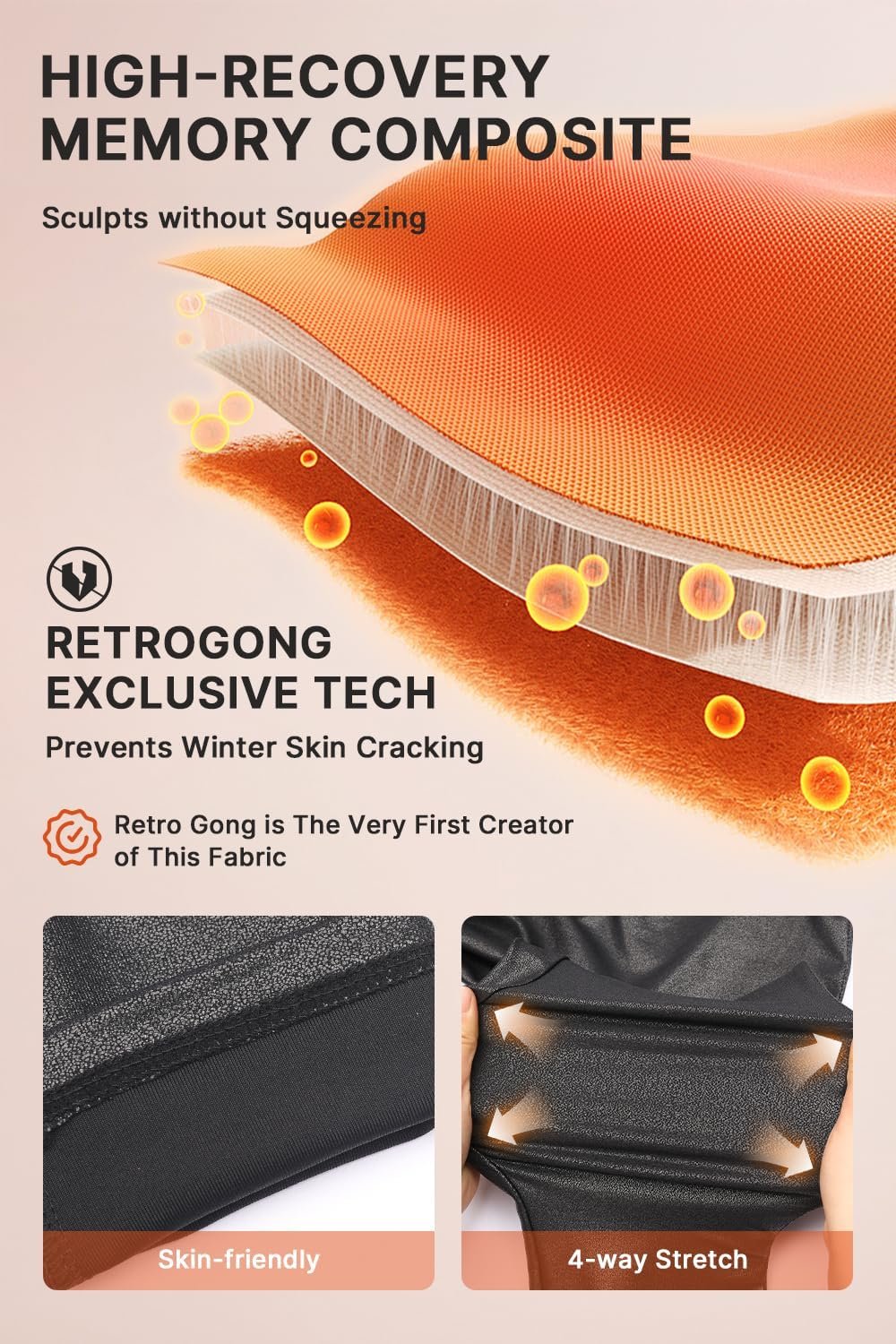 Retro Gong Womens Faux Leather Leggings Stretch High Waisted Pleather Pants - Image 3