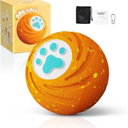 Lovkid Smart Interactive Dog Toy - Dog Ball Toys for Medium Large Dogs to Keep Them Busy, Durable ETPU Material, 3 Play Modes Automatic Moving, Bouncing, IPX7 Waterproof, Indoor & Outdoor (Orange)