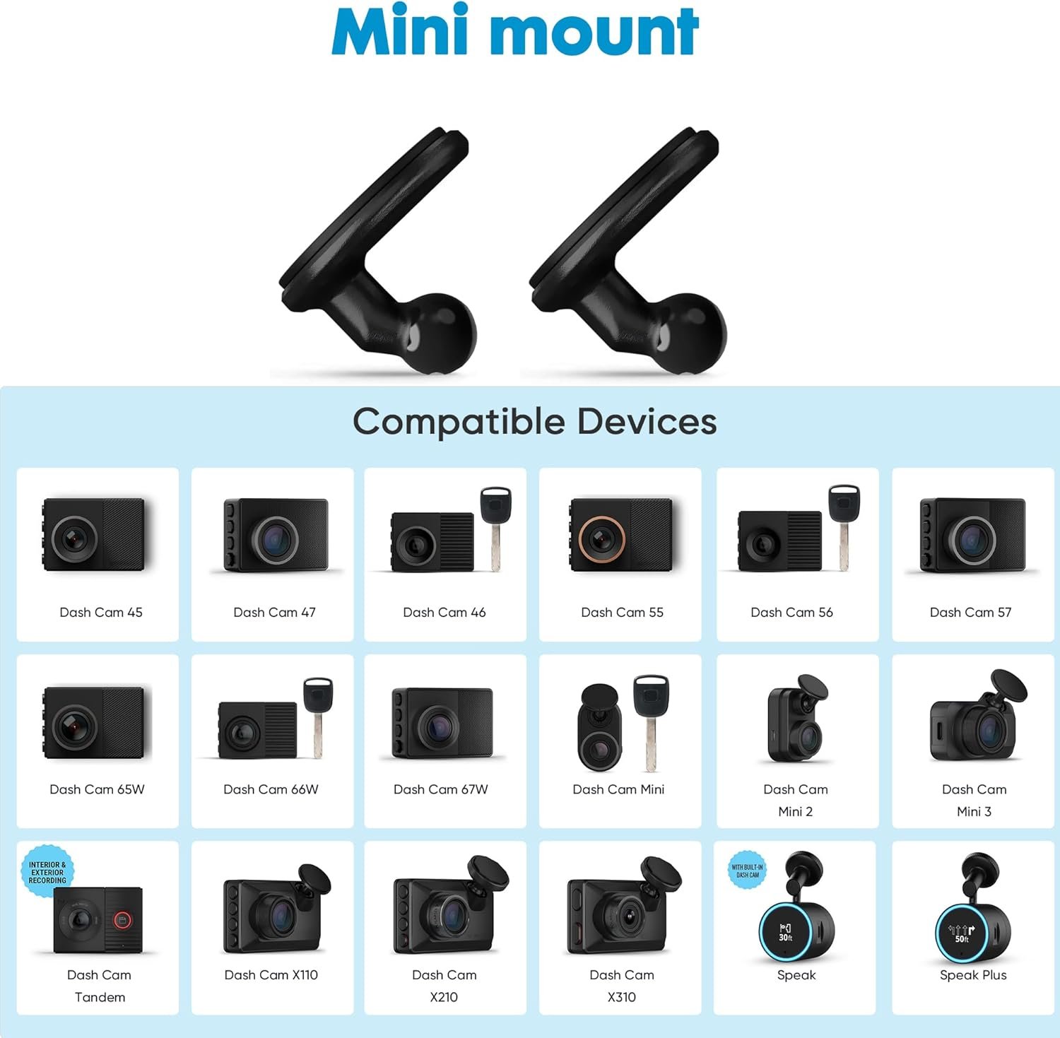 2 Pack Low Profile Adhesive Mount for Garmin Dashcam,for Garmin Dash Cam Mount for Dash Cam Mini 2 Mini 3/45/46/47/55/56/57/65W/66W/67W/X110/X210/X310/Tandem/Speak/Speak Plus - Image 4