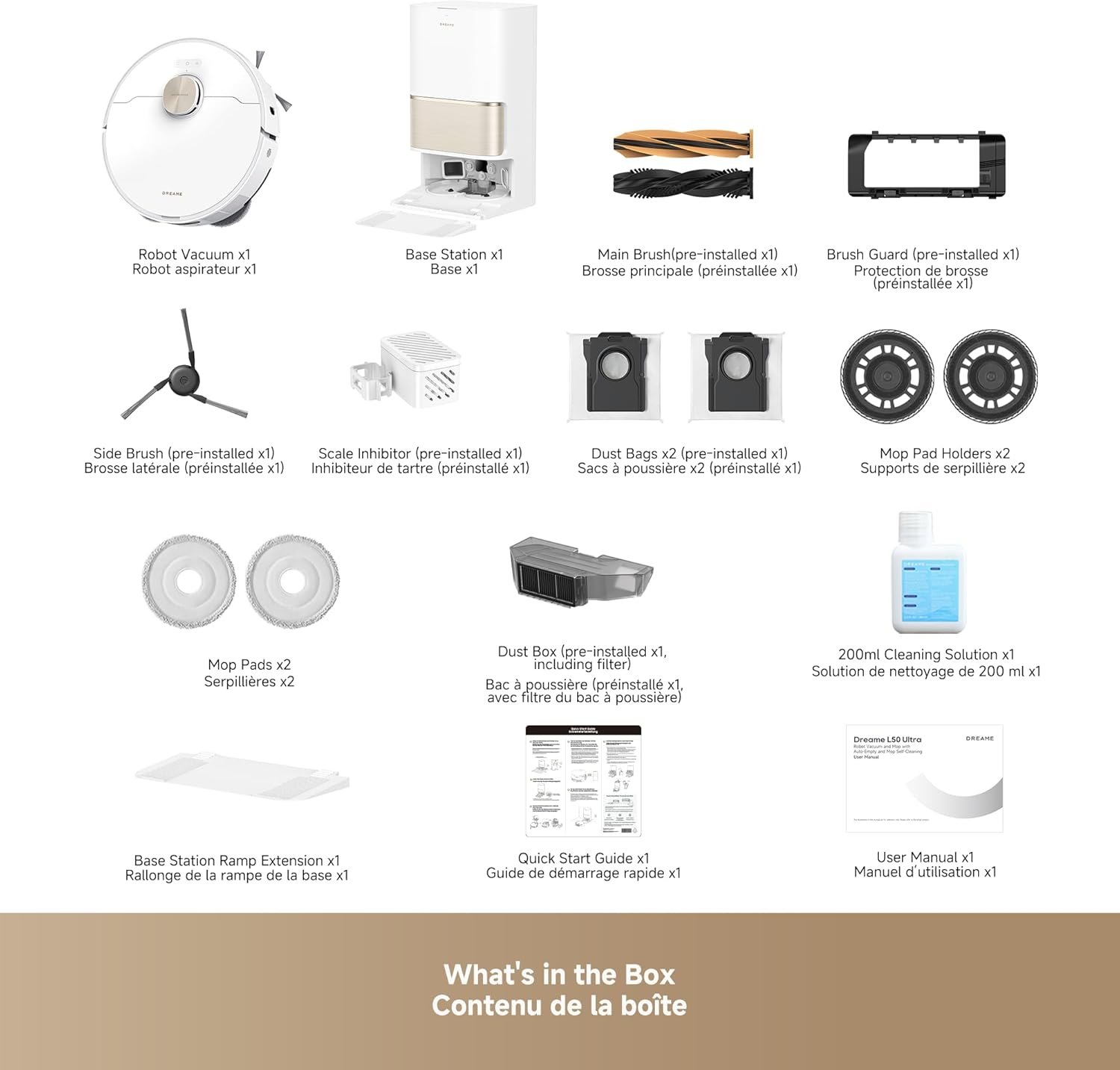 DREAME L50 Ultra Robot Vacuum and Mop White, 19,500Pa Suction, with Auto-Empty and Mop Self-Cleaning, Precise Obstacle Avoidance, HyperStream Detangling DuoBrush - Image 9