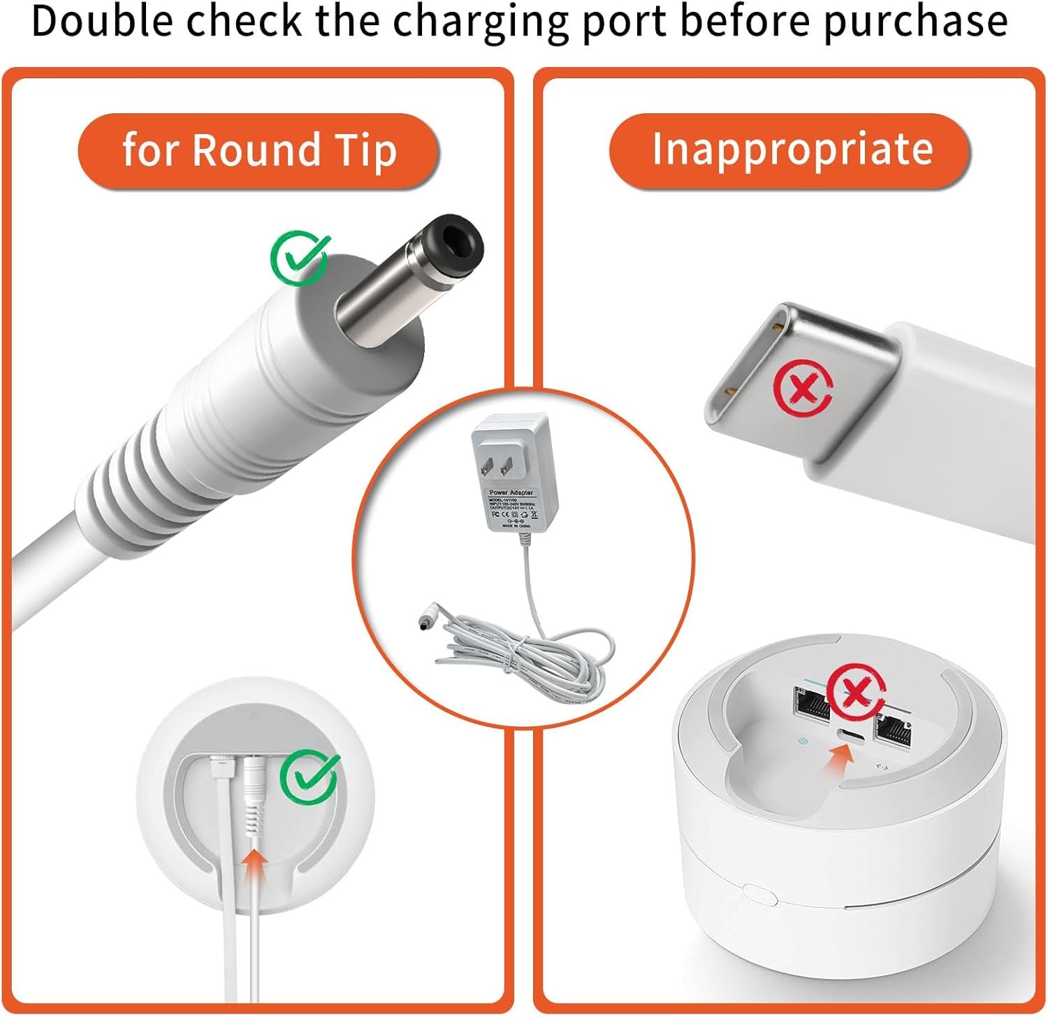 15W Power Adapter Charger for Google WiFi AC2200/Nest Hub - 9.8ft Extra-Long Cable, Compatible with Router 2nd Gen Google Hub GA01423-US/W18-015N1A/G1015-US Replacement Power Supply Cord - Image 8