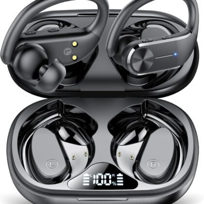 Ear buds Wireless Bluetooth Earbuds 2025 NEW Bluetooth 5.3 Sport Headphones 68Hrs Playtime with LED Display Powerful Bass Over Ear Earphones with Earhooks IP7 Waterproof USB C for Gym/Running