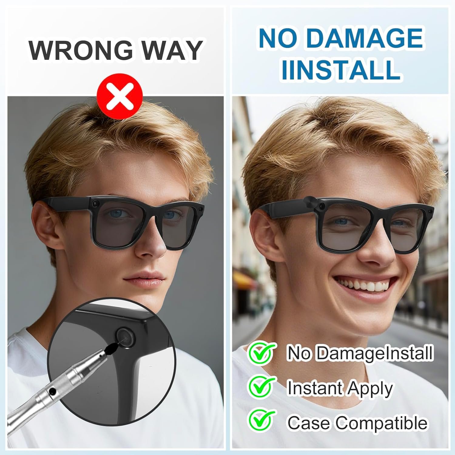 LED light shield Compatible with Ray-Ban Meta Wayfarer/Skyler/Headliner(Gen 2) & Oakley Meta HSTN Smart Glasses Accessories, A stable black light-blocking protective cover - Image 3