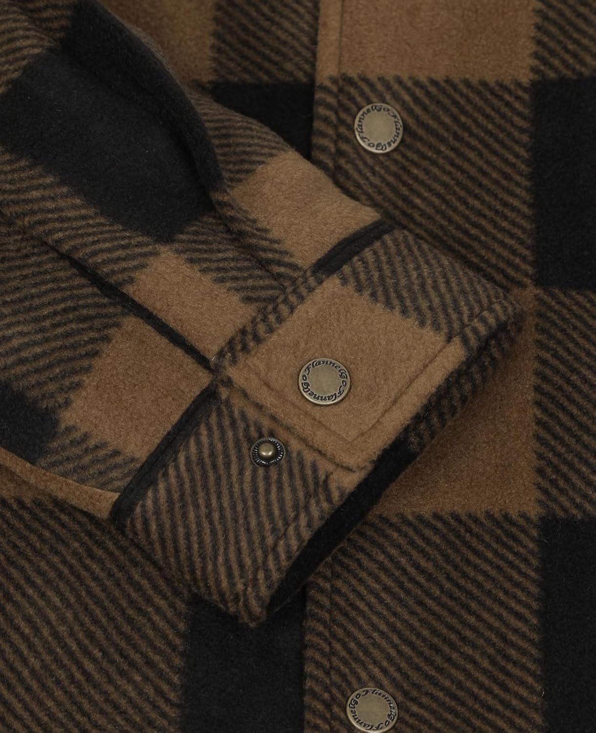 ZENTHACE Men's Quilted Lined Fleece Shirt Jacket, Snap Button Plaid Shacket, Fall Winter Warm Workwear Overshirt - Image 7