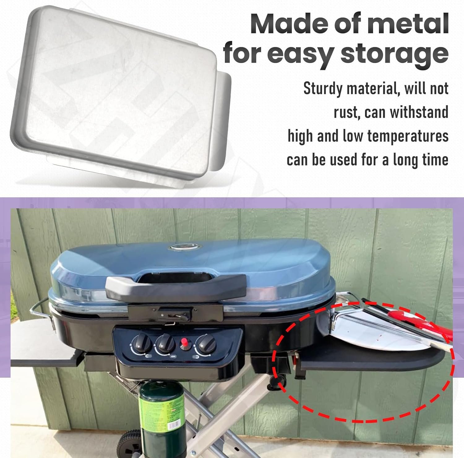 5010000747 Grease Drip Tray/Pan Compatible with Coleman Roadtrip 9949 Series Grills, 924, 9949-750, 9949-759, 9949-451, 9924-700, 9924-A50, 2000000958, 2000000851, 9949A451 and 2000004121 - Image 4
