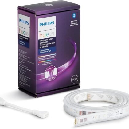 Philips Hue Bluetooth Smart Lightstrip Plus 1m/3ft Extension (No Plug), (Voice Compatible with Amazon Alexa, Apple Homekit and Google Home), White