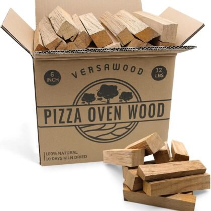 Pizza Oven Wood - Kiln-Dried Oak Wood for Pizza Ovens, 6-Inch Barkless Logs, Ideal for Ooni, Gozney, Solo Stove, and Other Wood-Fired Pizza Ovens, Grills, and Smokers - Approx. 12 lbs