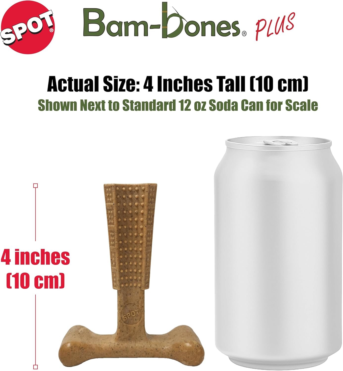 SPOT Bam-Bones Plus T-Bone, Bamboo Fiber & Nylon Dog Chew, Durable for Aggressive Chewers, Non-Splintering, for Adult Dogs & Teething Puppies Under 30lbs, 4in, Chicken Flavor - Image 4