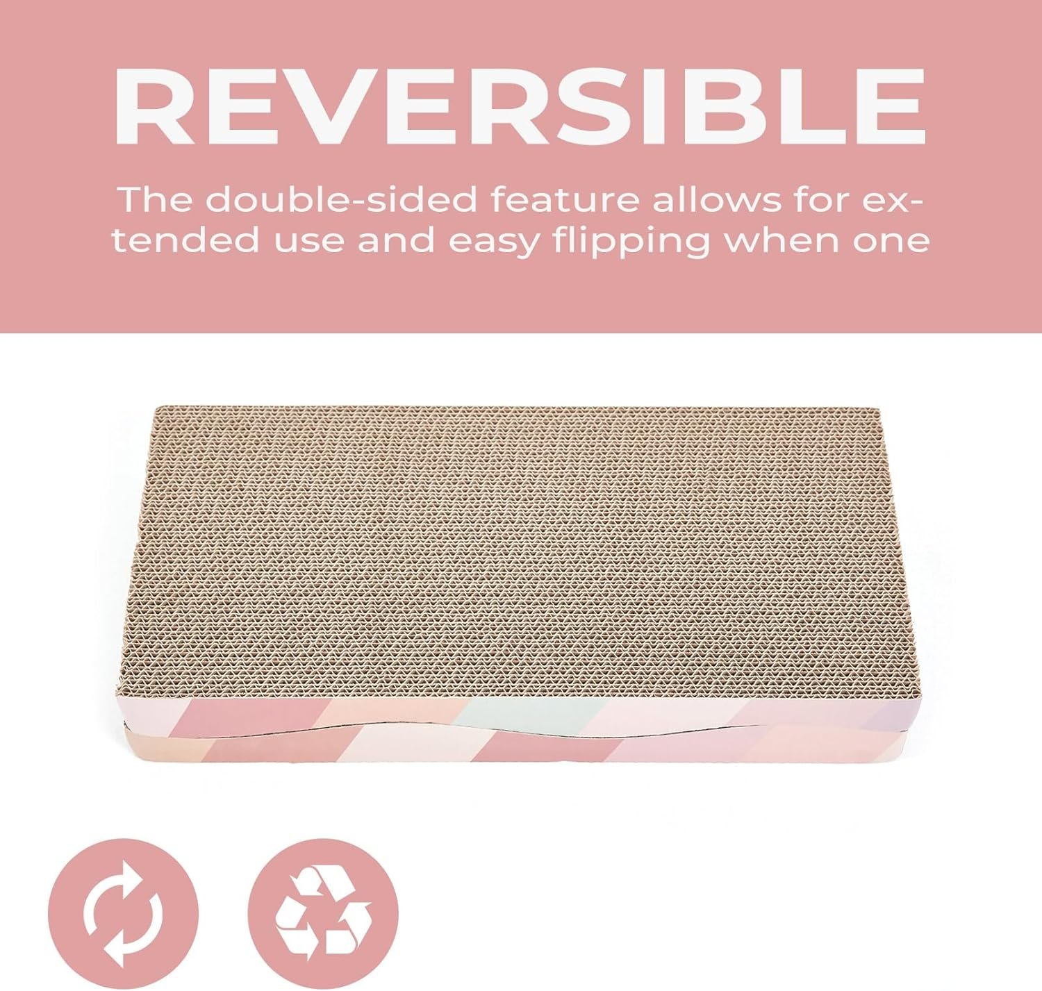 Cat Scratching Board cat Scratcher Cat Scratch Pad Cardboard cat scratchers for Indoor Cats Reversible Large Wide Corrugated with Catnip(2pcs) - Image 3