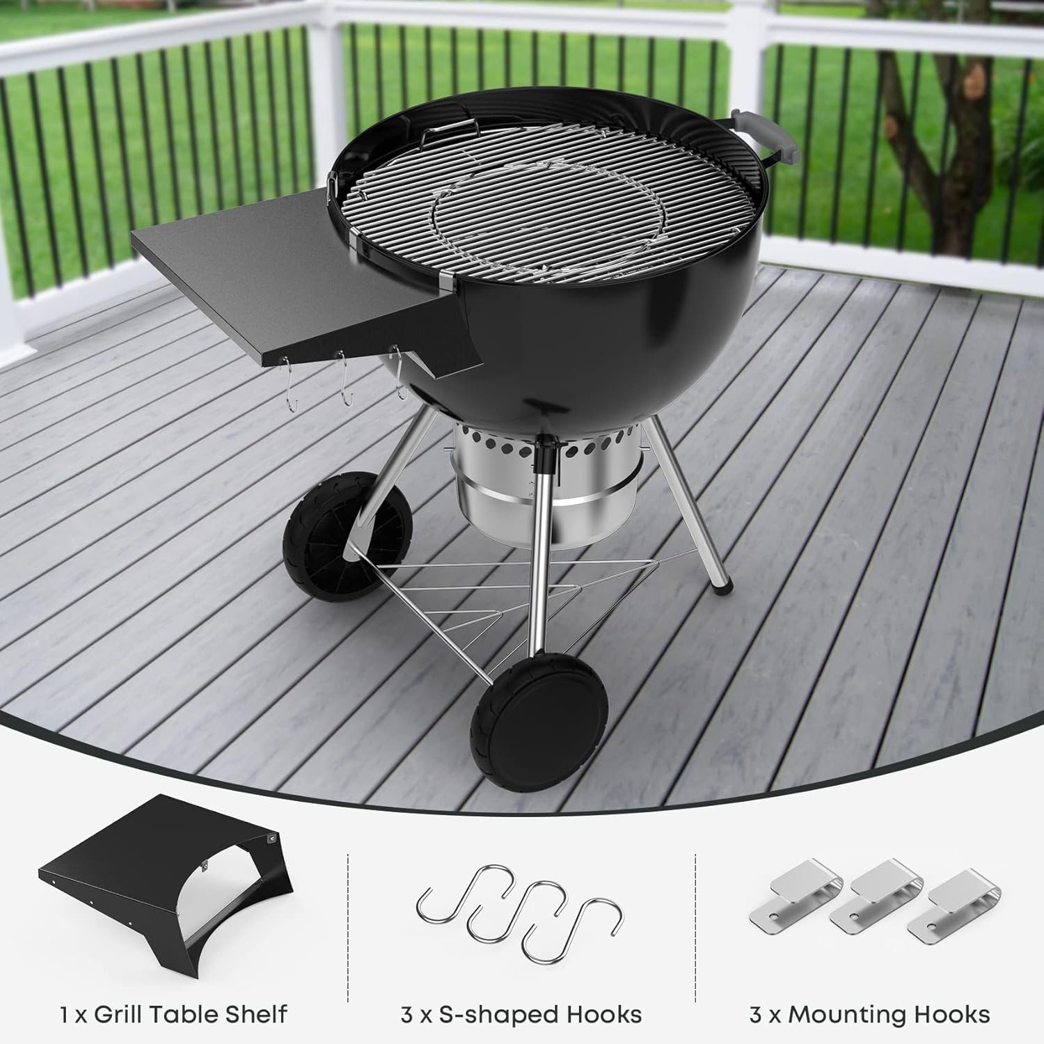 Stanbroil Grill Side Table for 22 Inch Weber Master-Touch & Original Kettle & Original Kettle Premium Charcoal Grills - Image 2