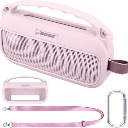 co2CREA Soft Silicone Case Replacement for Bose New SoundLink Flex 2nd Gen Bluetooth Portable Speaker (Silicone Case, Pink Case)