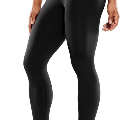 CRZ YOGA Women's Hugged Feeling Compression Leggings 25 Inches - Thick High Waisted Tummy Control Workout Pants Tights