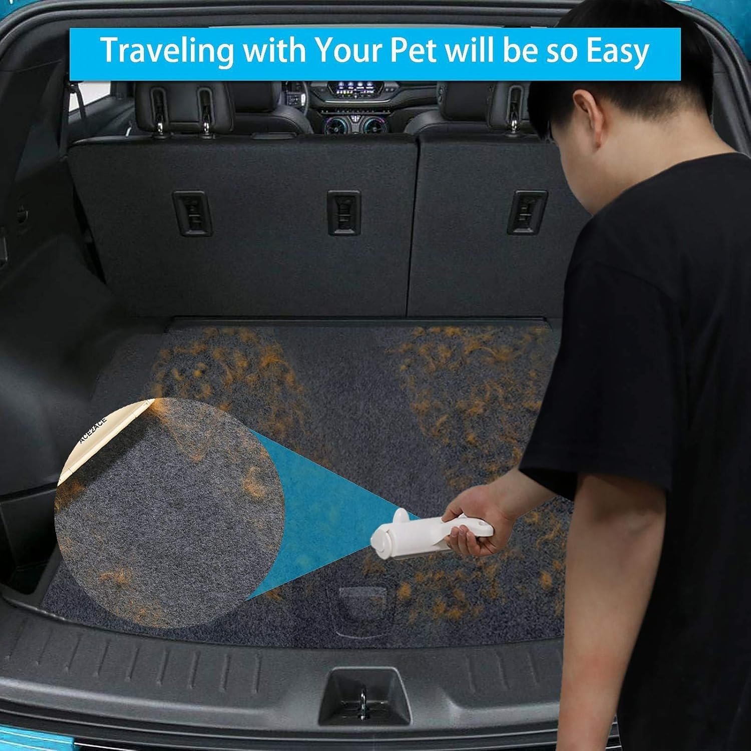 ACE2ACE Pet Hair Removal Tool, Reusable Lint Roller for Pet Hair, Self Clean Cat Hair Remover with Dust Bin, Dog Hair Remover for Couch, Furniture, Carpet, Sofa and Bedding - Image 6