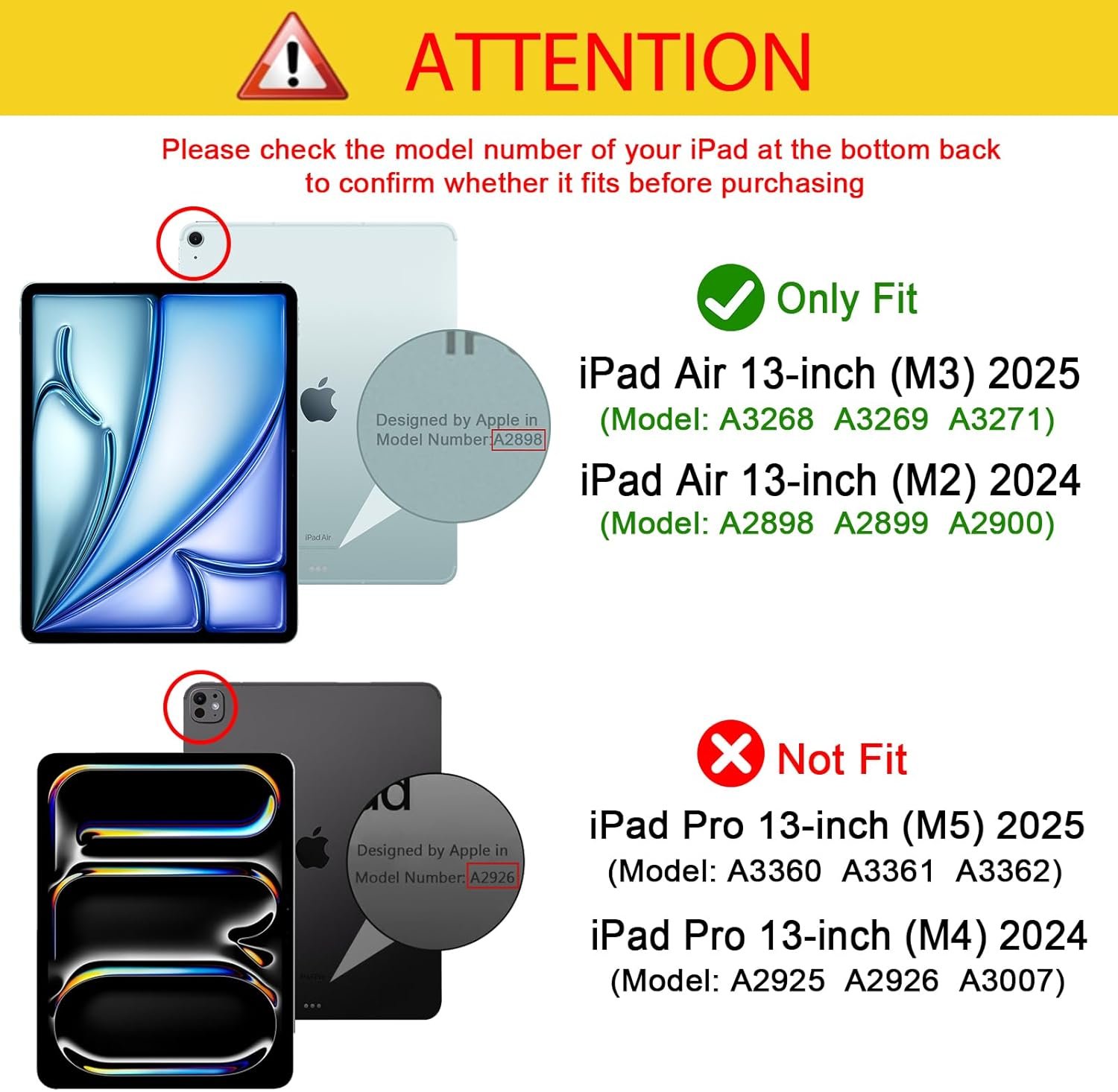ProCase for iPad Air 13 Inch Case M3 2025/M2 2024, Slim Smart Cover iPad 13 Air M3 M2 Case with Translucent Hard Shell Back, Supports Touch ID, Auto Wake/Sleep -Black - Image 2