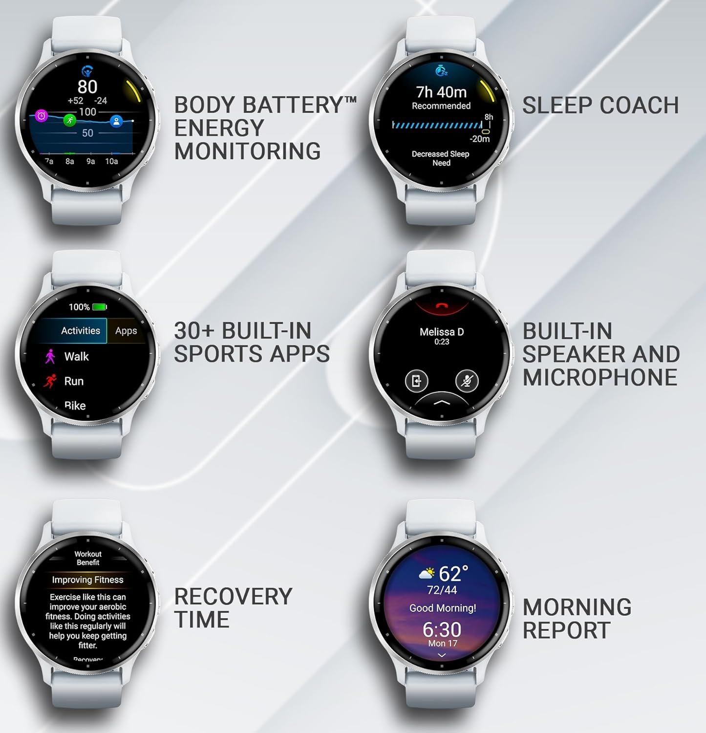 Wearable4U - Garmin Venu 3 GPS Smartwatch AMOLED Display 45 mm Watch, Advanced Health and Fitness Features, Up to 14 Days of Battery, Whitestone with Black Earbuds Bundle - Image 7