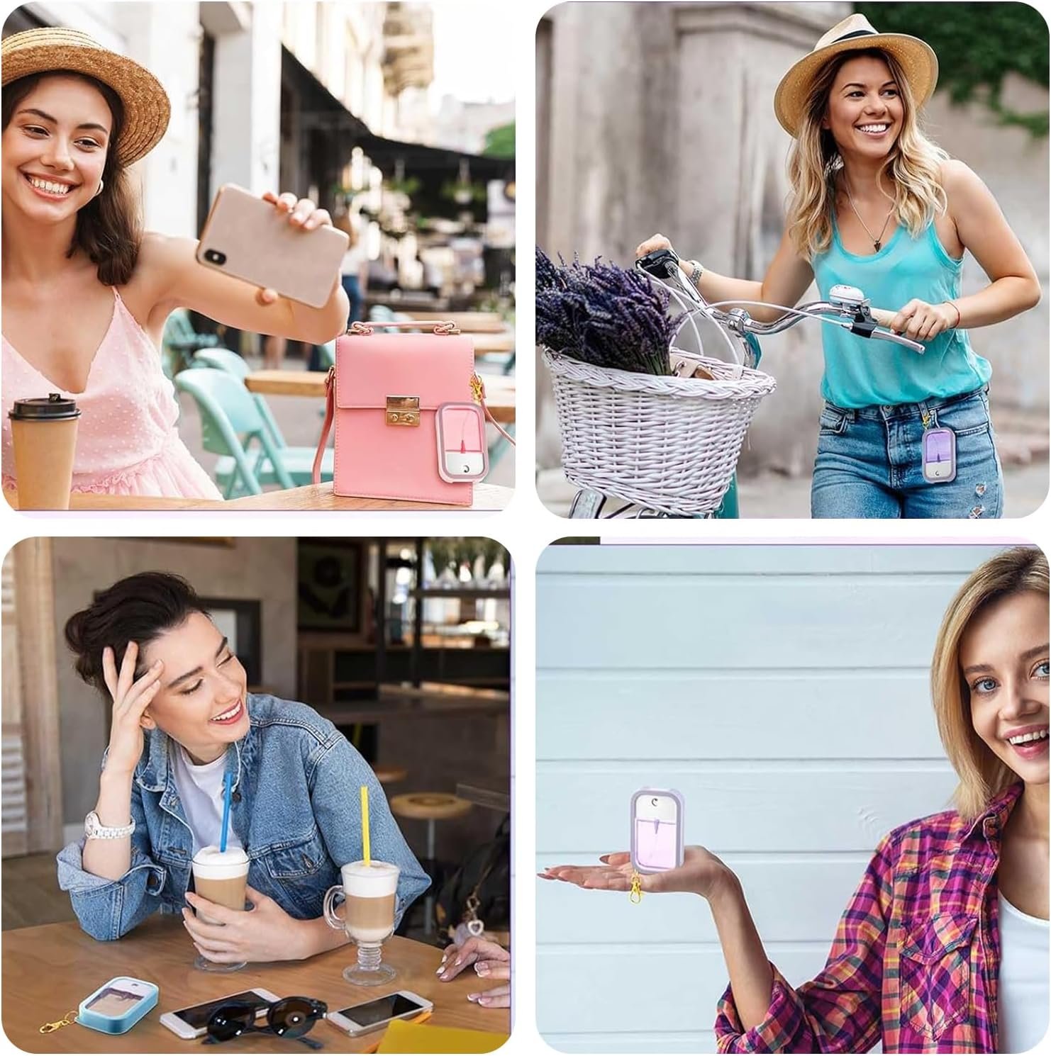 3pcs Silicone Case Compatible With Touchland Hand Sanitizer Spray, Protective Case With Keychain For Spray 1 Fl Oz, Travel Size, Compatible With Power Mist & Glow Mist, (Pink, Blue, White) - Image 7