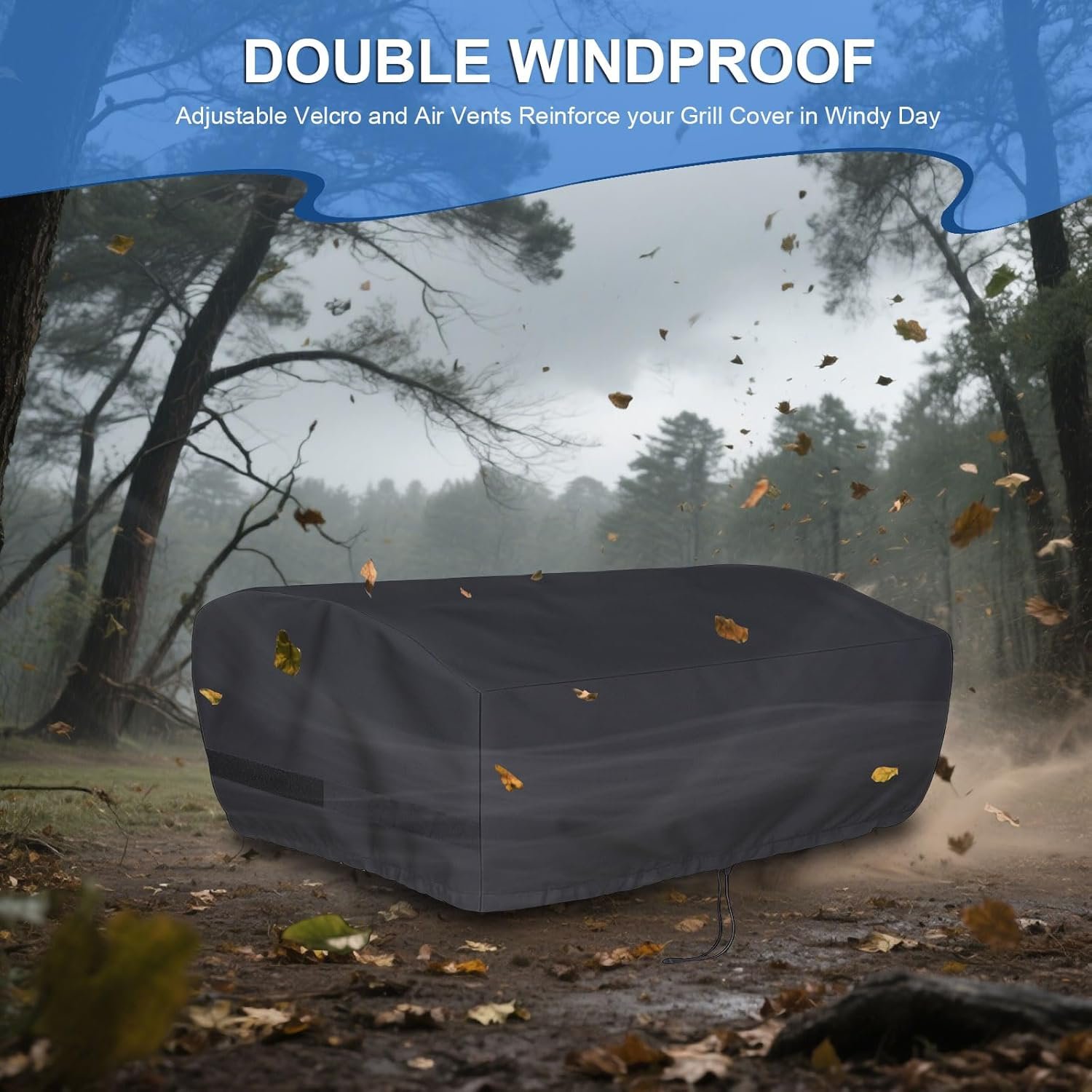 BEOTBRMI Tabletop Grill Cover for Blackstone 22 Inch Griddle with Hood, Waterproof Oxford BBQ Grill Cover with Drawstrings, Tear Resistant, UV & Fade Resistant - Image 7