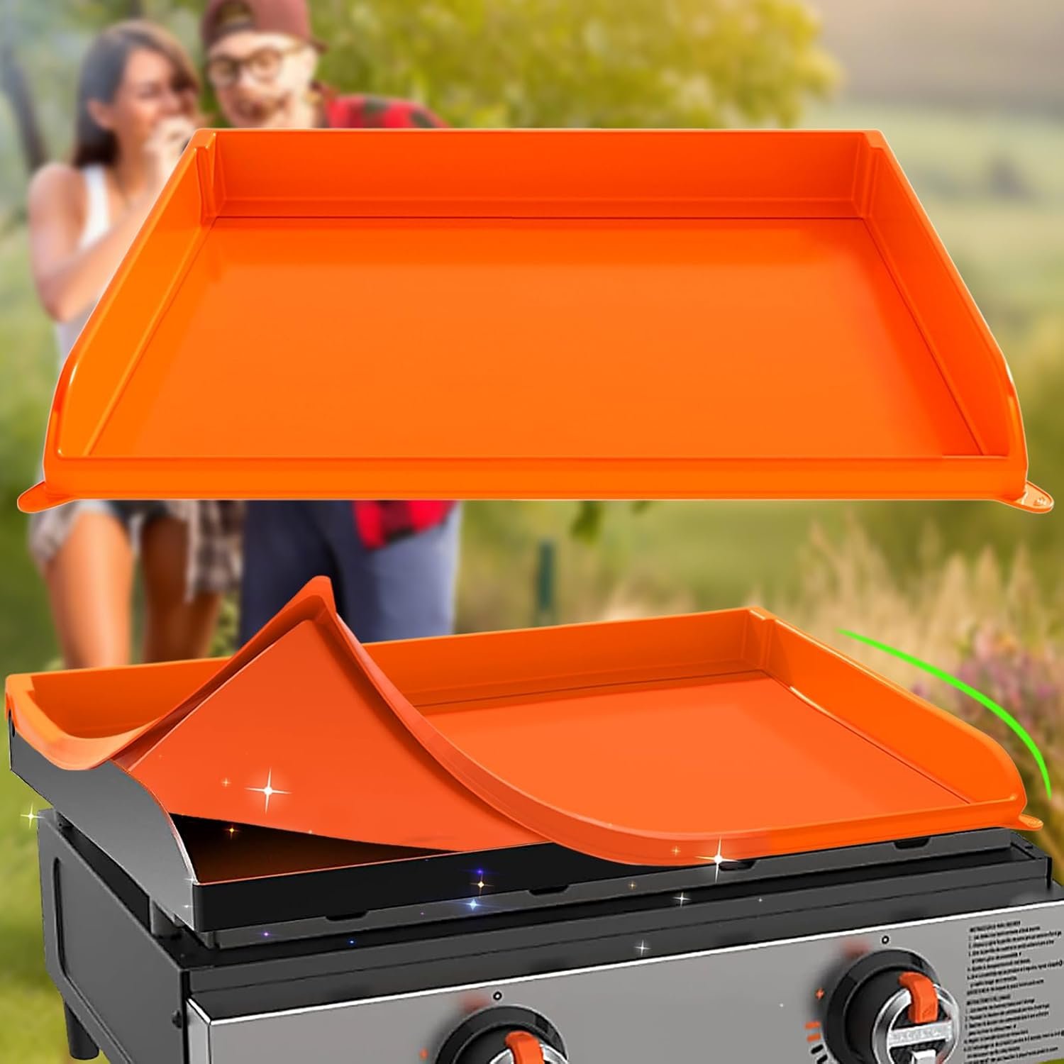 22" Silicone Griddle Cover for 22 Inch Blackstone Griddle Accessories, Fit for Omnivore Griddle Plate Full Wrap-Around Heavy Duty Food Grade Silicone Grill Mat, Protect from Dirt & Rust