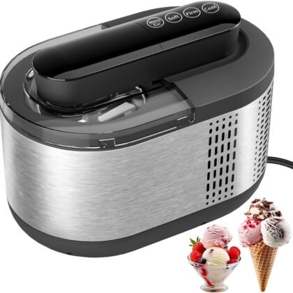 Ice Cream Maker Machine Automatic: TINANA Icecream Machine with LCD Display - Electric Gelato Maker - No Pre-freezing