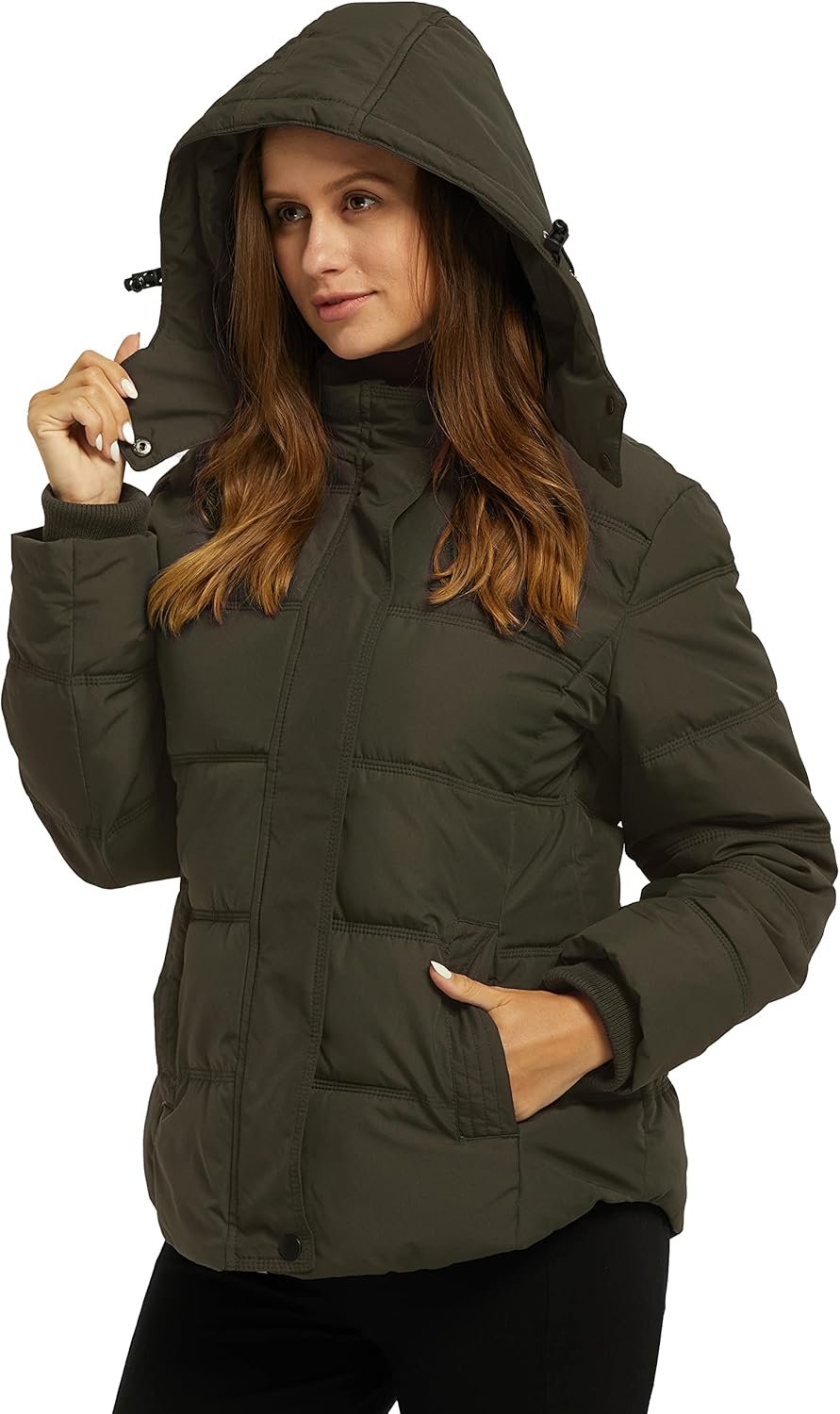 Wantdo Women's Hooded Warm Winter Coat Quilted Thicken Puffer Jacket with Removable Hood - Image 3