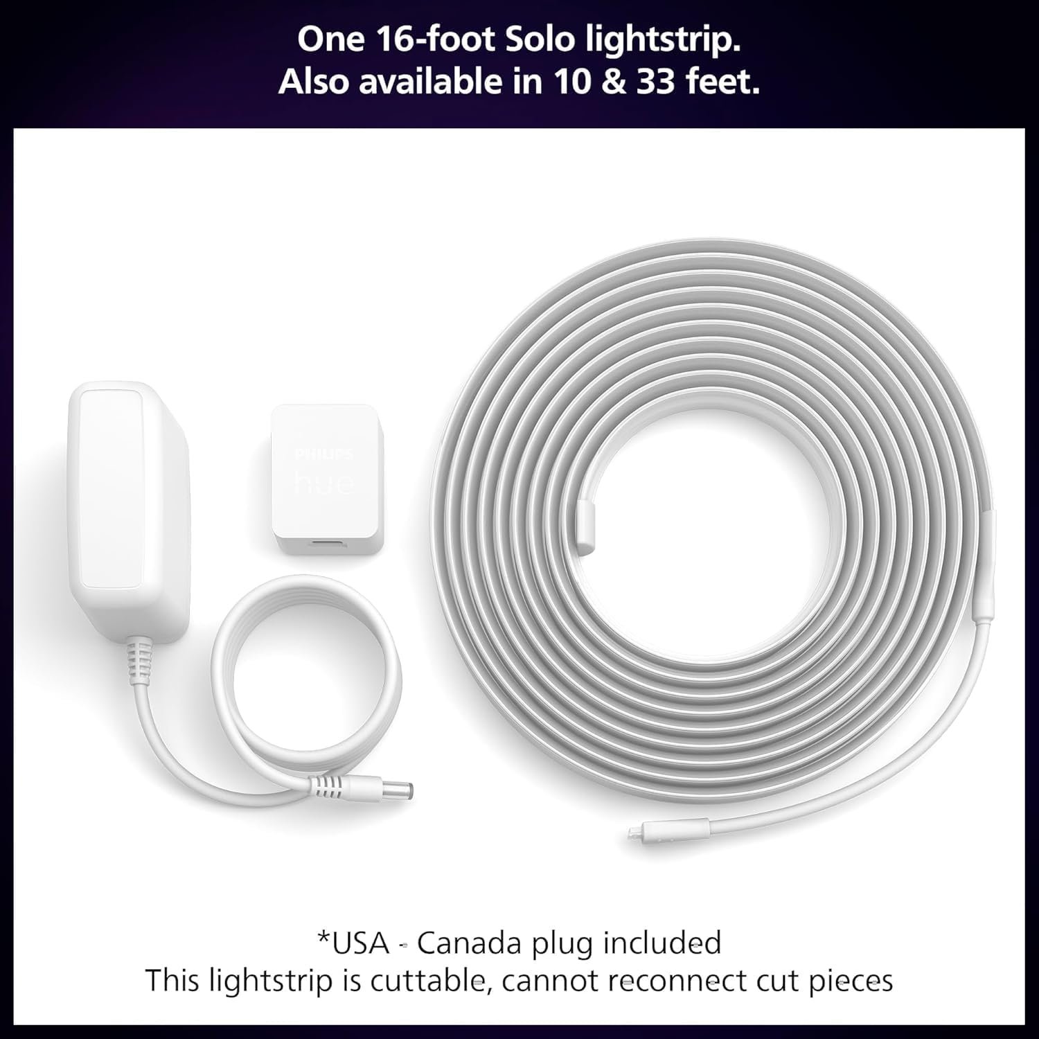 Philips Hue Indoor 16 Ft Smart LED Solo lightstrip Base Kit - 1 Pack - Control with Hue App - Compatible with Alexa, Google Assistant and Apple HomeKit - Image 5