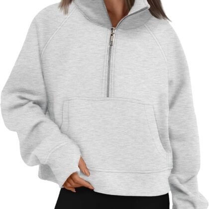 AUTOMET Womens Sweatshirts Half Zip Cropped Pullover Fleece Quarter Zipper Hoodies 2026 Fall Fashion Outfits Clothes