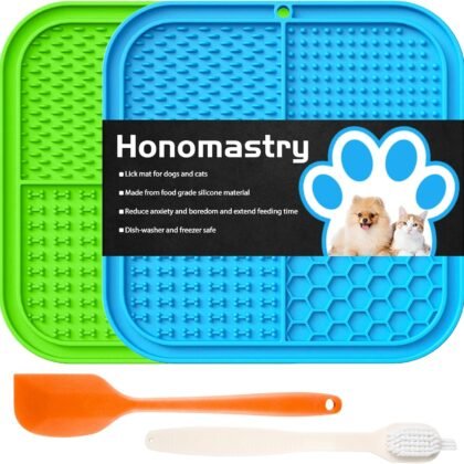 Lick Mat for Dogs, Premium Lick Pad with Suction Cups for Dog Anxiety Relief, Slow Feeder Dog Bowls, Bathing, Grooming and Training.