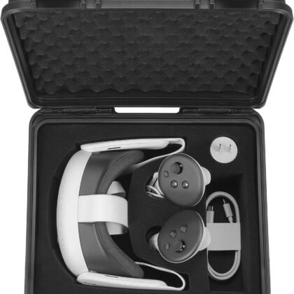 ZENACCE Hard Carrying Case Compatible with Meta Quest 3S / Quest 3 VR Headset with Original Strap, Waterproof Travel Case Holds Controller and Accessories, Not Compatible with Elite Strap