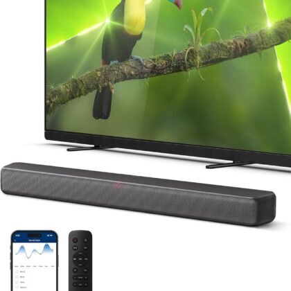 Philips B5109 SoundBar for TV, 2.0 Channel Sound, DTS Virtual:X, Dolby Digital Plus,BT LE Audio, EQ Effects,Night Mode, Easy Setup, EasyLINK, Roku TV Ready, Remote/APP Control, Darkgrey