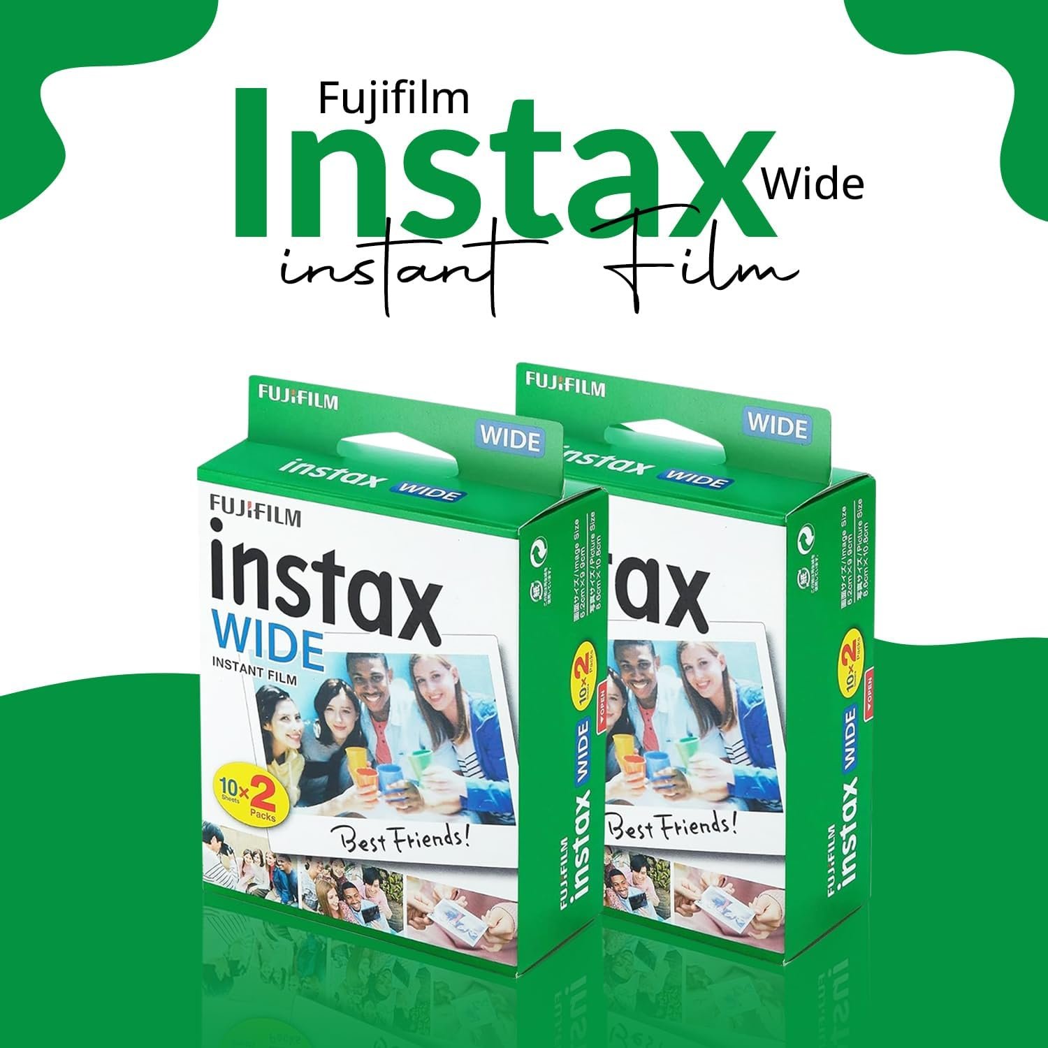 Fujifilm Instax Wide Instant Films for Fuji Instax Wide (40 Exposures) + BluebirdSales Microfiber Cleaning Cloth - Image 2