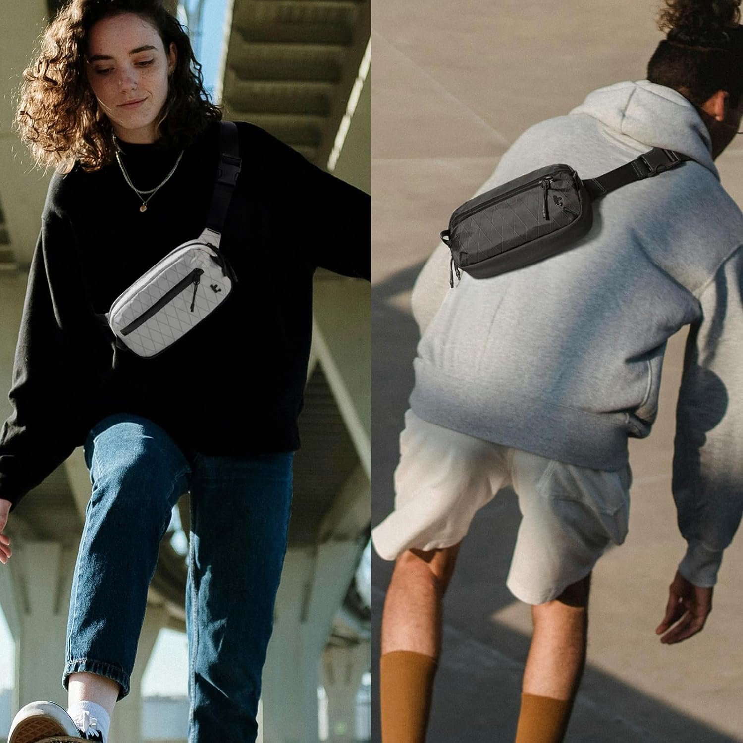 tomtoc 1.5L X-Pac Sling Bag with RFID Blocking, Crossbody Bag Minimalist Chest Shoulder Pack for Men/Women, Water-resistant Lightweight Casual Funny Pack for Travel, Daily Commute - Image 7