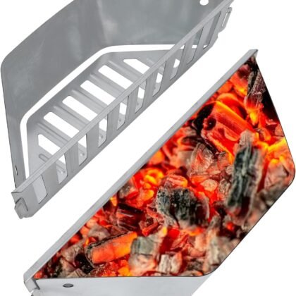 2 PCS Charcoal Basket Outdoor Grilling Tools Charcoal Container For Weber 22” Charcoal Grills and Other Similar Sized Grills (22in)