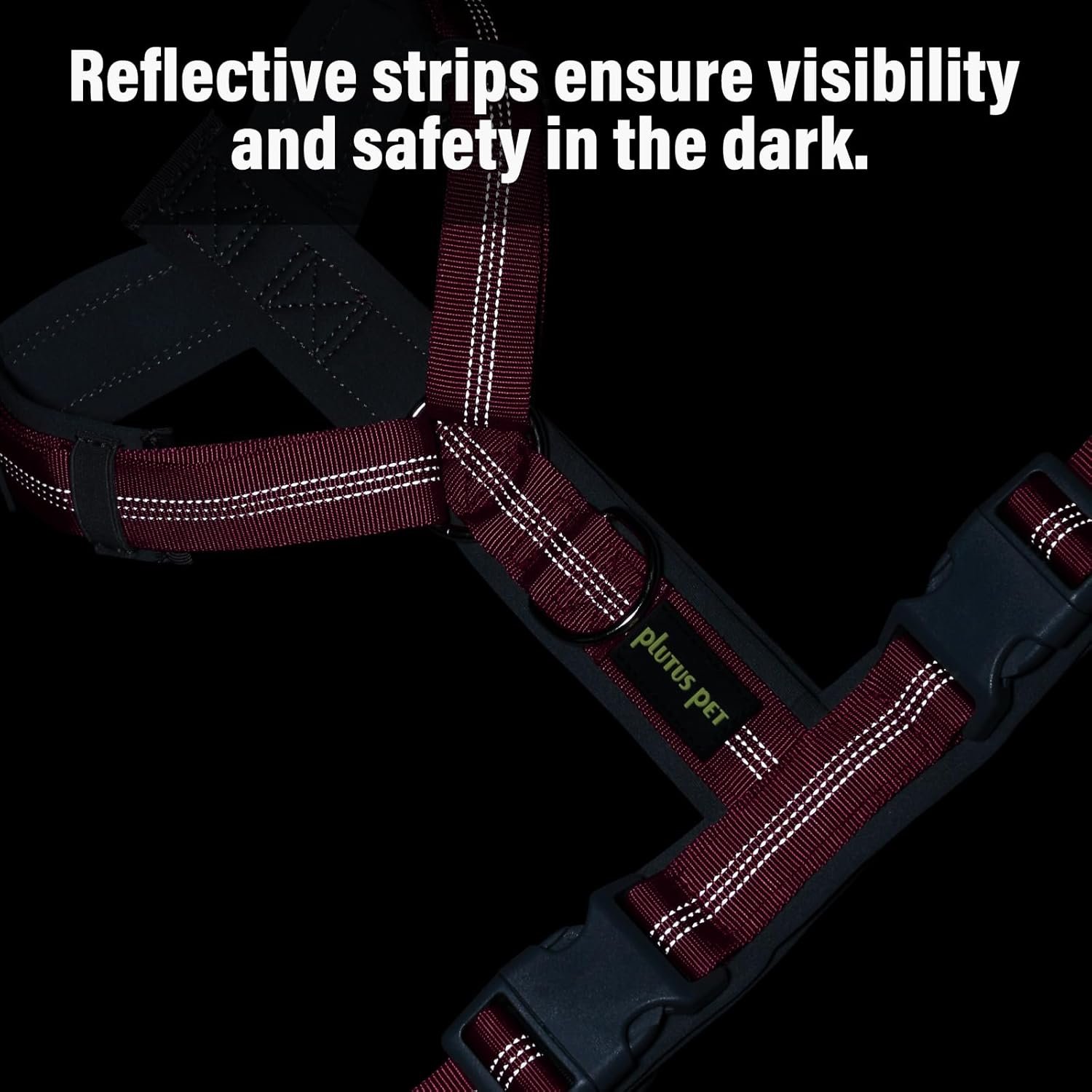 Plutus Pet No Pull Dog Harness, Adjustable Nylon Harness with Soft Padding, Reflective and Heavy Duty Dog Harness for Small, Medium, Large Dogs(Hot Pink, M) - Image 5
