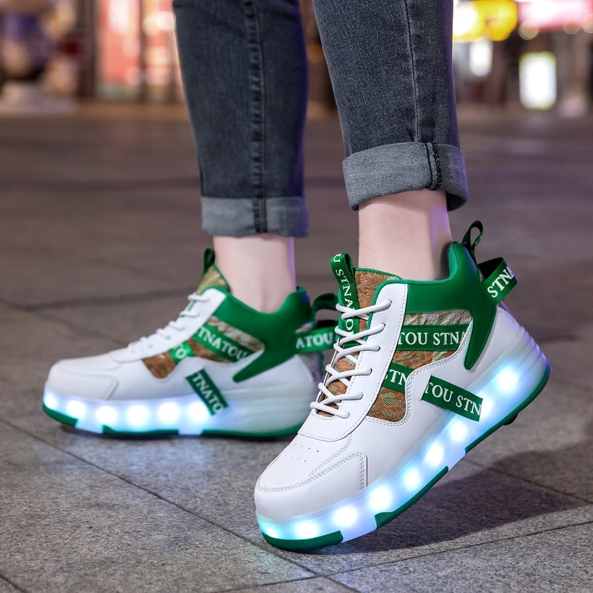 HHSTS Roller Skate Shoes for Kids Upgraded 16 LED Model 4-Detachable Wheeled Light up Boys Girls High Top Fashion Sneakers for Child Christmas Birthday New Year Gifts - Image 6