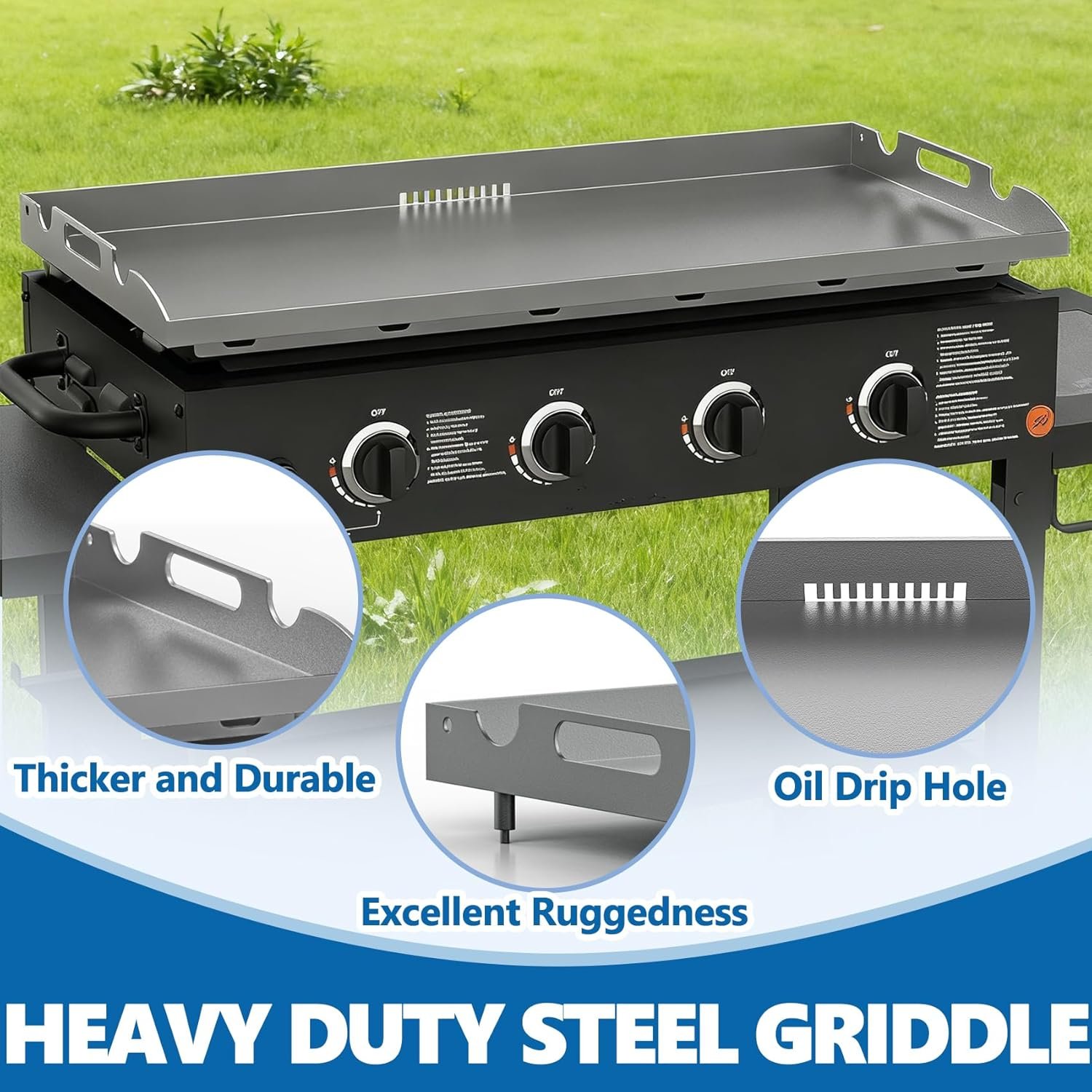 SafBbcue for Blackstone Griddle Replacement Top 36 inch Upgrade Flat Top Griddle for Blackstone Flat Top Replacement 1565 1841 2149 1560 1836 1984, Heavy Carbon Steel - Image 7