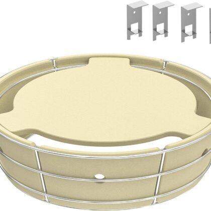 Charkettle Charcoal Firebox Kit, Ceramic Basket with Heat Deflector Compatible with Weber 22-inch Kettle Charcoal Grills